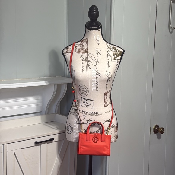 Tory Burch Mini Ella Bio Orange Crossbody Tote Bag - Picture 3 of 3
